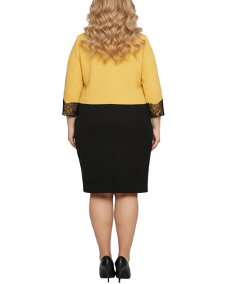 Thumbnail 2: Ny Collection Plus 2 Pc. Ponte Cropped Jacket & Dress Set 