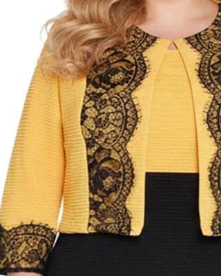 Thumbnail 5: Ny Collection Plus 2 Pc. Ponte Cropped Jacket & Dress Set 