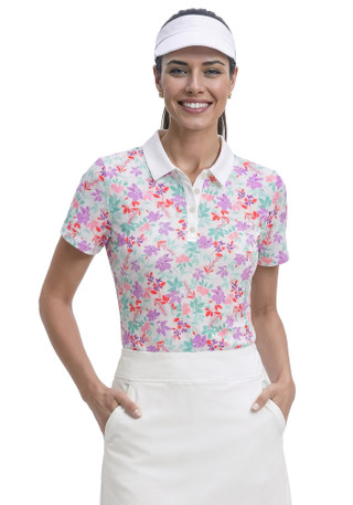 Thumbnail 1: IZOD Women's Active Cosmo Floral Ally Golf Polo Top 