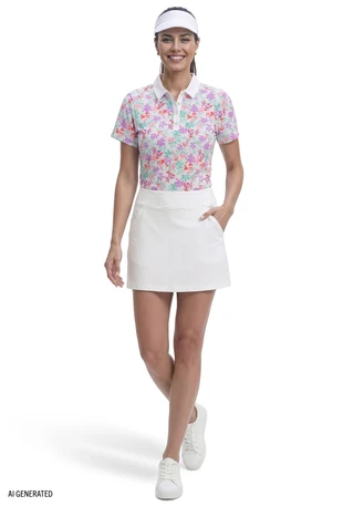 Thumbnail 2: IZOD Women's Active Cosmo Floral Ally Golf Polo Top 