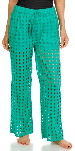 Thumbnail 1: SURF GYPSY Women's Box Eyelet Swim Cover Up Pants 