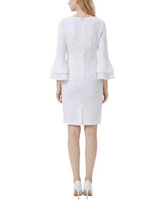 Thumbnail 3: Ny Collection Women's Solid Textured Knit Bell Sleeve Dress 