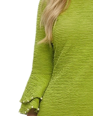 Thumbnail 2: Ny Collection Women's Solid Textured Knit Bell Sleeve Dress 