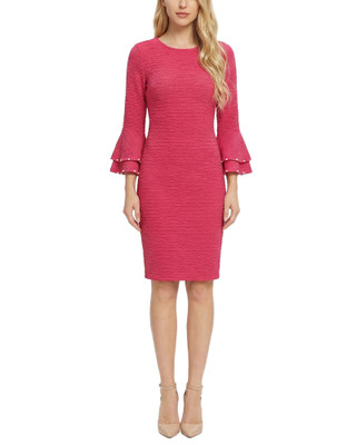 Thumbnail 1: Ny Collection Women's Solid Textured Knit Bell Sleeve Dress 