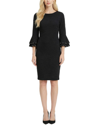 Thumbnail 1: Ny Collection Women's Solid Textured Knit Bell Sleeve Dress 