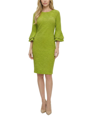 Thumbnail 1: Ny Collection Women's Solid Textured Knit Bell Sleeve Dress 