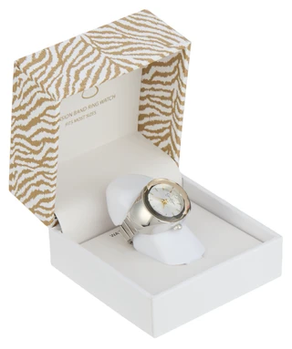 Thumbnail 1: Jessica Simpson Boxed 2-Tone Round Dial Ring Watch  