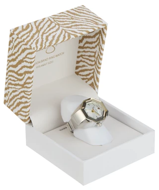 Thumbnail 1: Jessica Simpson Hex Dial Boxed Ring Watch 