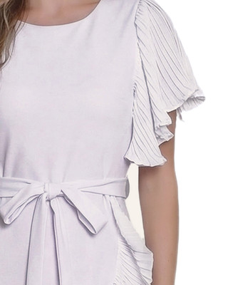 Thumbnail 2: Ny Collection Women's Solid Belted Flutter Sleeve Wrap Dress 