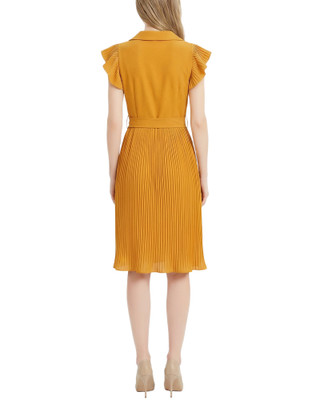 Thumbnail 2: Ny Collection Women's Solid Belted Pleated Cap Sleeve Dress 