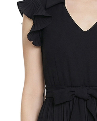 Thumbnail 3: Ny Collection Women's Solid Belted Pleated Cap Sleeve Dress 