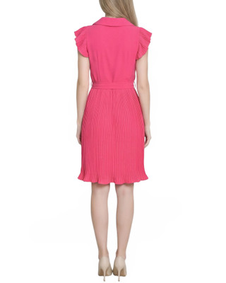 Thumbnail 2: Ny Collection Women's Solid Belted Pleated Cap Sleeve Dress 