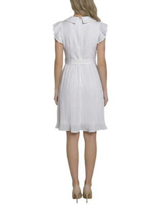 Thumbnail 4: Ny Collection Women's Solid Belted Pleated Cap Sleeve Dress 