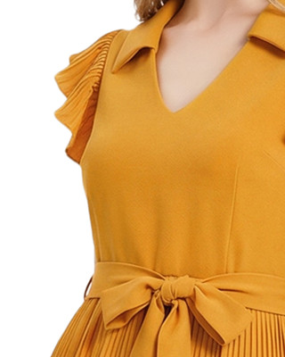 Thumbnail 3: Ny Collection Women's Solid Belted Pleated Cap Sleeve Dress 