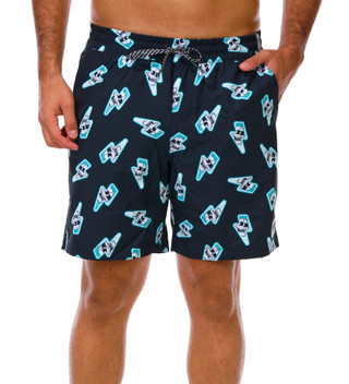 Thumbnail 1: Hurley Men's Skull Lightning Volley Swim Shorts 