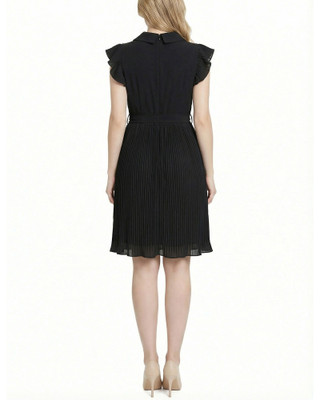 Thumbnail 4: Ny Collection Petite Solid Belted Pleated Cap Sleeve Dress 