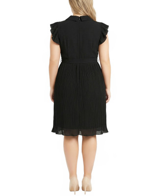 Thumbnail 2: Ny Collection Plus Solid Belted Pleated Cap Sleeve Dress 
