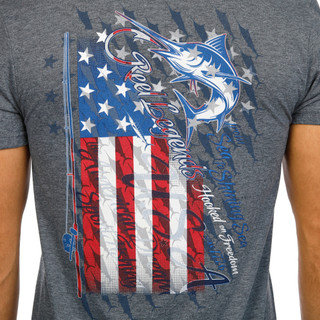 Thumbnail 6: REEL LEGENDS Men's Short Sleeve Americana Fishing Tee 