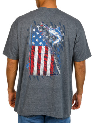 Thumbnail 2: REEL LEGENDS Men's Short Sleeve Americana Fishing Tee 