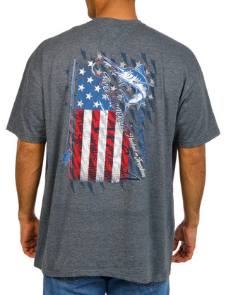 Thumbnail 5: REEL LEGENDS Men's Short Sleeve Americana Fishing Tee 