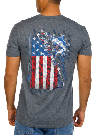 Thumbnail 6: REEL LEGENDS Men's Short Sleeve Americana Fishing Tee 