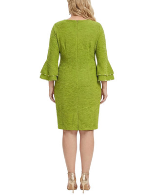 Thumbnail 2: Ny Collection Plus Solid Textured Knit Bell Sleeve Dress 