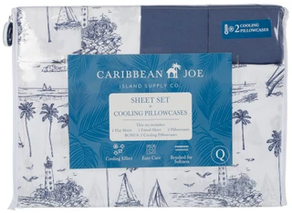 Thumbnail 1: Caribbean Joe Queen 6 Pc Beach Toile Sheet Set 