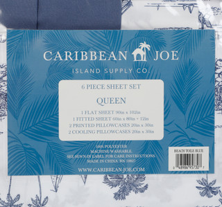 Thumbnail 3: Caribbean Joe Queen 6 Pc Beach Toile Sheet Set 
