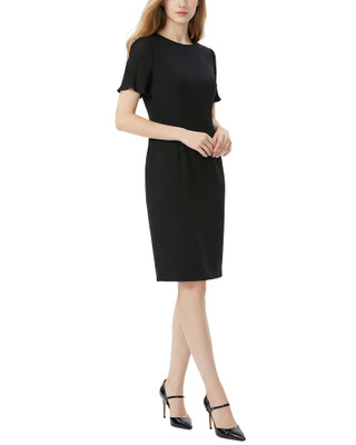 Thumbnail 1: Ny Collection Women's Solid Slim Plisse Pleated Sleeve Dress 
