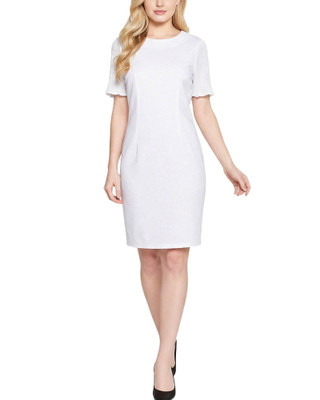 Thumbnail 1: Ny Collection Women's Solid Slim Plisse Pleated Sleeve Dress 