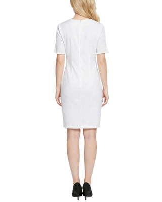 Thumbnail 2: Ny Collection Petite Solid Slim Plisse Pleated Sleeve Dress 