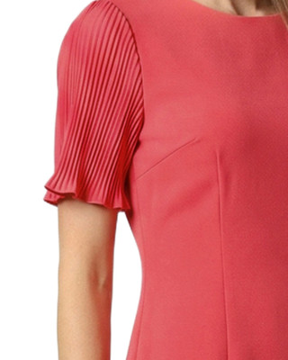 Thumbnail 4: Ny Collection Petite Solid Slim Plisse Pleated Sleeve Dress 
