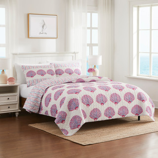 Thumbnail 3: AVANTI Scallop Shells Reversible Quilt Set 