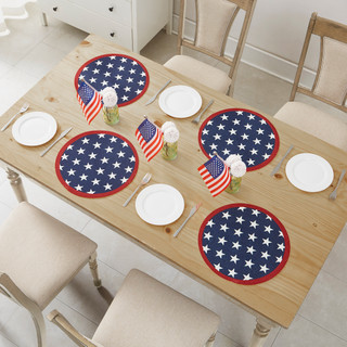 Thumbnail 3: AVANTI  4 Pc. Liberty Woven Braided Round Placemats Set 