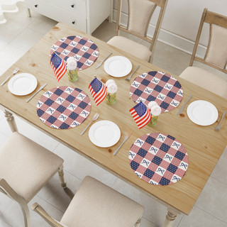 Thumbnail 3: AVANTI 4 Pc. Celebration Woven Braided Round Placemats Set  