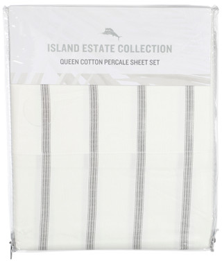 Thumbnail 1: TOMMY BAHAMA Queen Size 4 Pc La Vida Stripe Sheet Set 