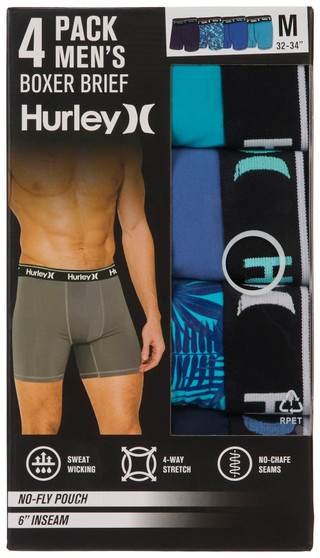 Thumbnail 1: Hurley Men's 4 Pk Boxer Briefs 