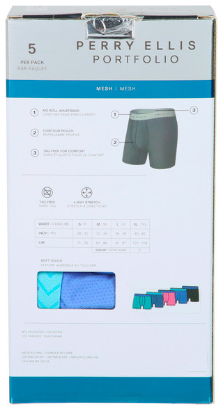 Thumbnail 5: Perry Ellis Men's 5 Pk Mesh Boxer Briefs 