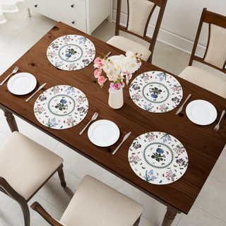 Thumbnail 2: PORTMEIRION 4 Pc. Botanic Garden Woven Braided Round Placemats Set  