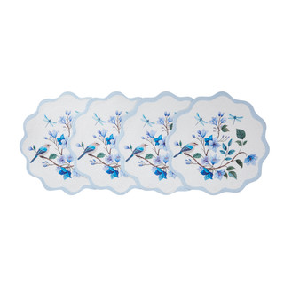 Thumbnail 1: AVANTI 4 Pc.  Bluebird Woven Braided Round Placemats  