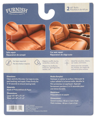 Thumbnail 2: Furnish 2 Pk 48 in Camel Brown Leather Repair Tape Kit 