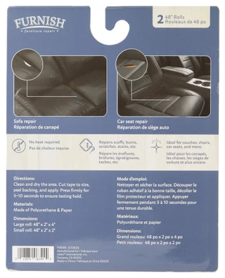 Thumbnail 2: Furnish 2 Pk 48 in Black Leather Repair Tape Kit 