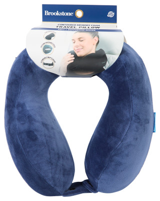 Thumbnail 2: Brookstone Contoured Memory Foam Travel Pillow 