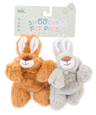Thumbnail 1: Smoochy Pet Pals 2 Pk 7 In Rabbit Dog Toys 