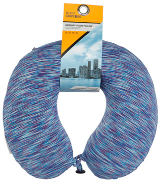 Thumbnail 1: Miami Carry On Heathered Memory Foam Travel Pillow 
