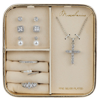 Thumbnail 1: Sofia Silver Plated 7 Pc Jewelry Set 