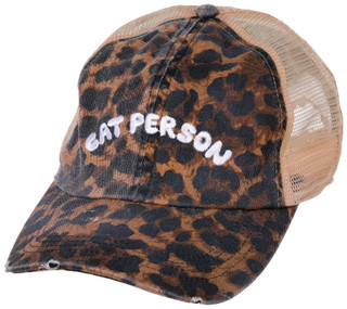 Thumbnail 1: David and Young Women's Embroidered Cat Person Hat 