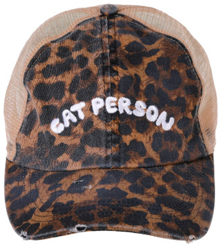Thumbnail 3: David and Young Women's Embroidered Cat Person Hat 
