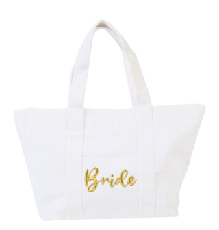 Thumbnail 1: SHIRALEAH Bride Embroidered Terry Tote 