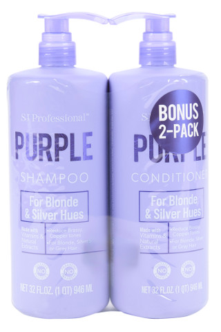 Thumbnail 1: SJ Professional 2 Pk 32 oz Purple Shampoo & Conditioner Set 